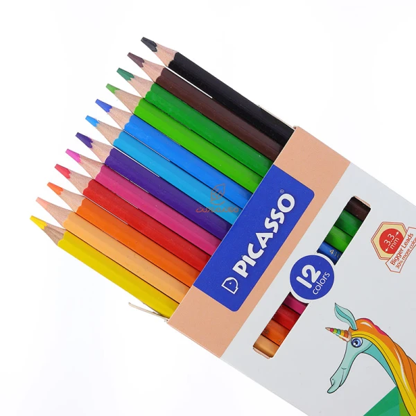 مداد رنگی 12 رنگ جعبه مقوایی پیکاسو