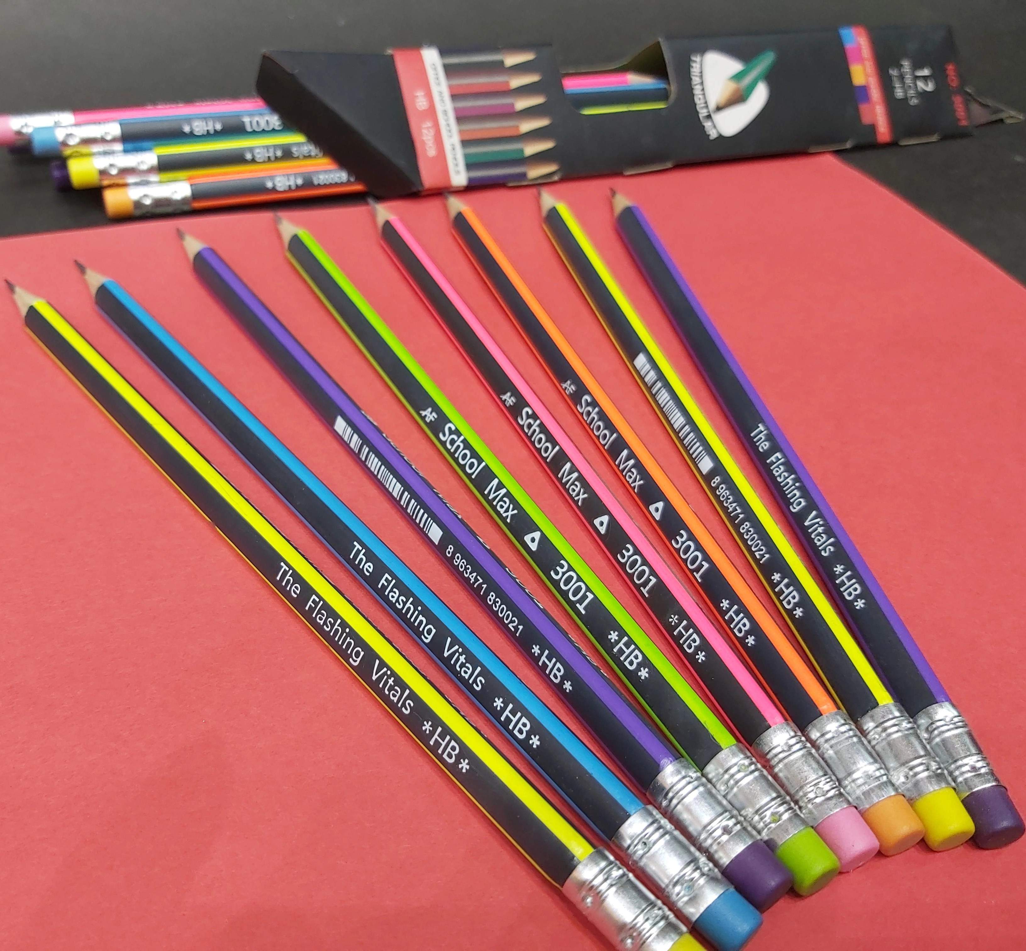 مداد مشکی سه گوش اسکول مکس  12 عددی